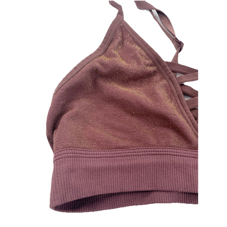 Womens Victoria Secret Mauve-Goldish Sports Bra Size M