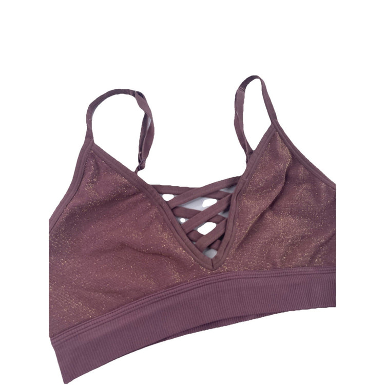 Womens Victoria Secret Mauve-Goldish Sports Bra Size M