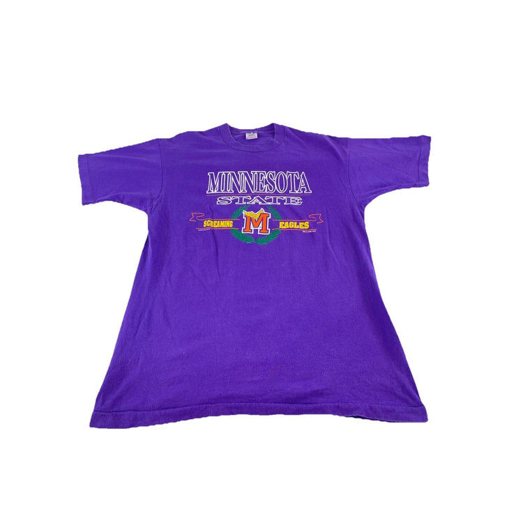 Mens Vintage Fruit Of The Loom 1992 Minnesota State Screaming Eagles Tee Size L