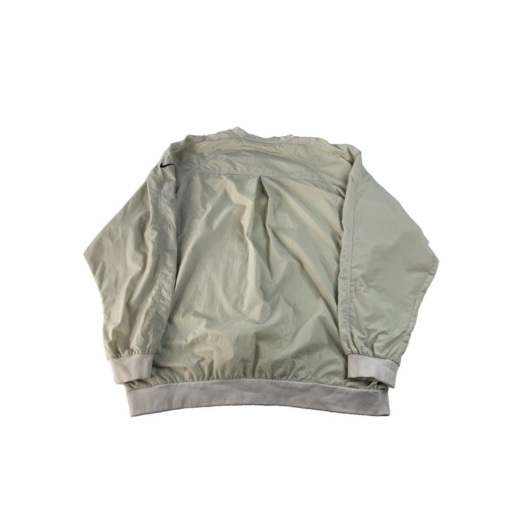 Mens Nike Golf Windbreaker Pullover Jacket 1/4 Snap Beige Ripstop Size XL