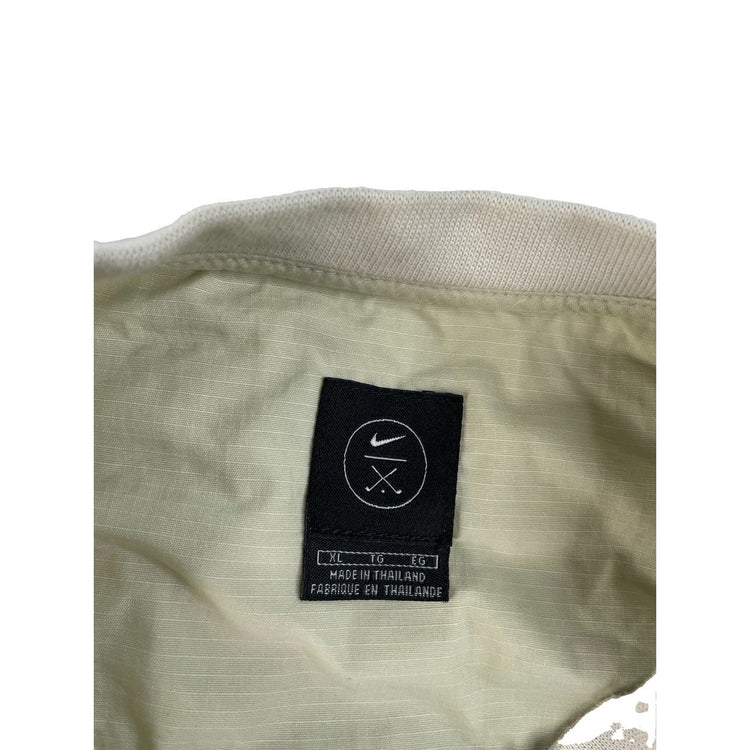 Mens Nike Golf Windbreaker Pullover Jacket 1/4 Snap Beige Ripstop Size XL
