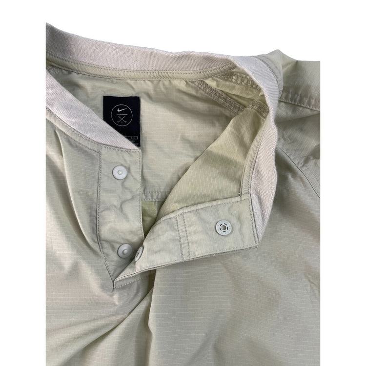 Mens Nike Golf Windbreaker Pullover Jacket 1/4 Snap Beige Ripstop Size XL