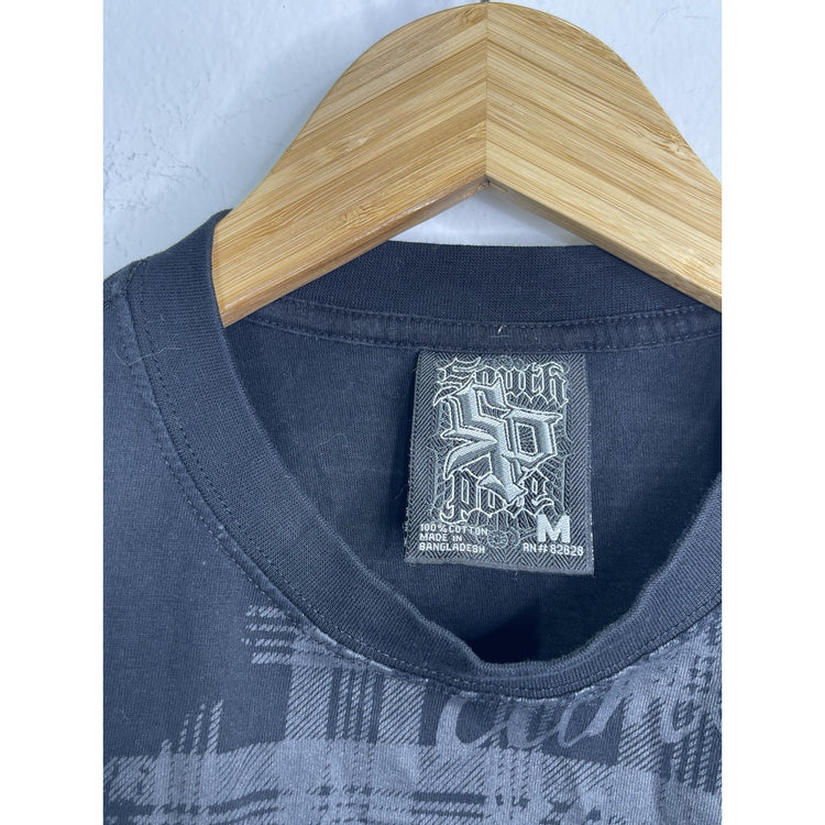 Men’s Y2K Black Southpole Graphic Short Sleeve T Shirt Sz M