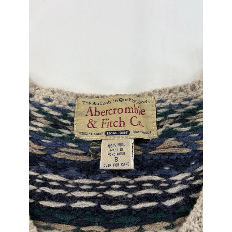 Men’s Vintage Abercrombie & Fitch 100% Wool Knitted Sweatshirt Size S