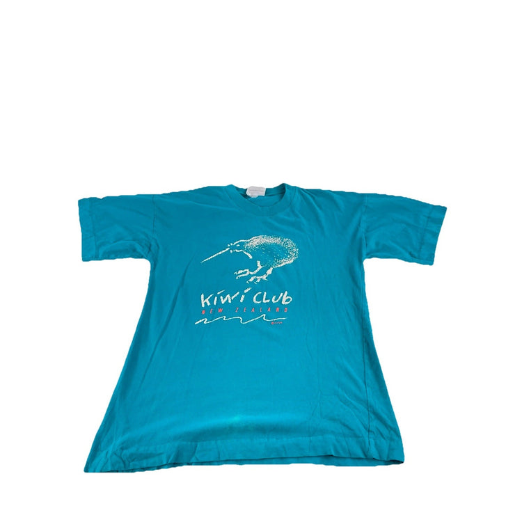 Mens Vintage 1991 Kiwi Club New Zealand Graphic T-Shirt Single Stitch Size L