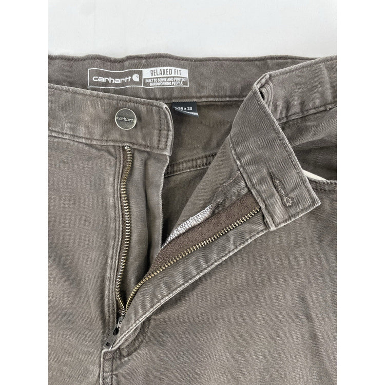 Mens Carhartt Gray Relaxed Fit Rigby Five Pocket Work Jeans Size 38X30