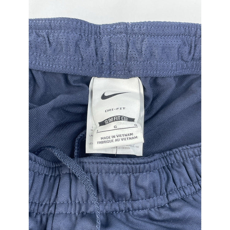 Mens Nike Navy Royal Blue Geometric Pattern Slim Fit Track Pants Size L
