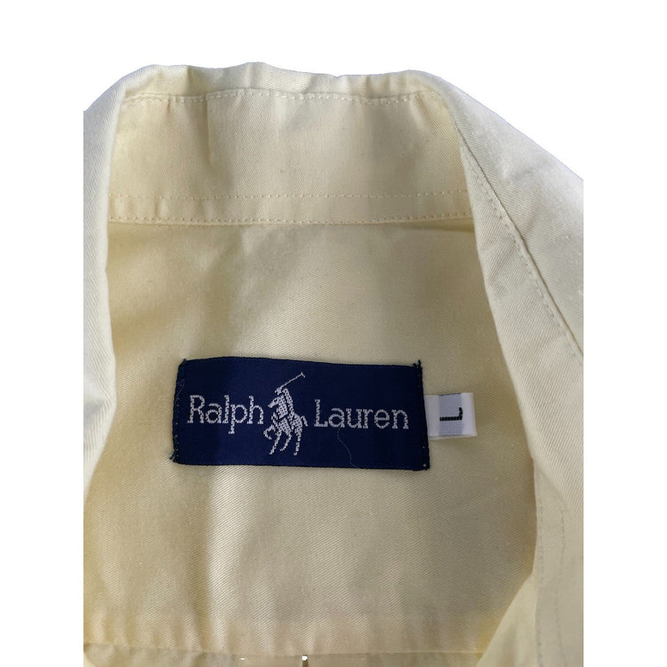 Mens Ralph Lauren Classic Yellow ButtonDown T-Shirt Size L