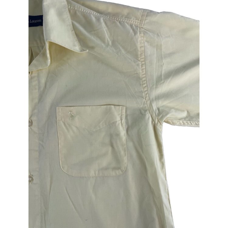 Mens Ralph Lauren Classic Yellow ButtonDown T-Shirt Size L