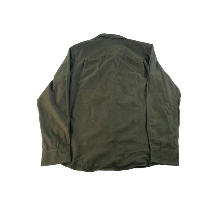 Men prAna Olive Green Long Sleeve Button-Up Shirt Size M