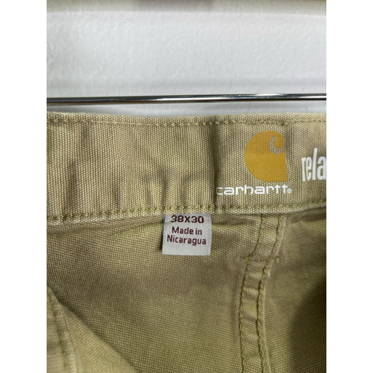 Men’s Carhartt Carpenter Pants Khaki Relaxed Fit Workwear 38x30