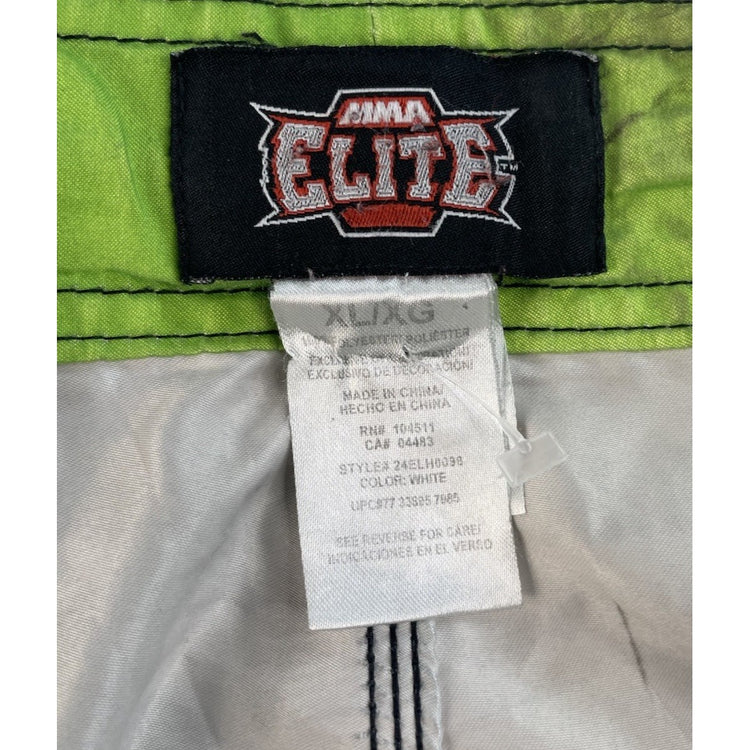 Men's MMA Elite White Green Snake & Skull Graphic Board Shorts Size XL