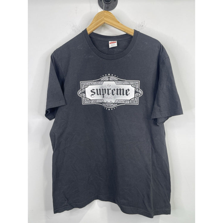 Men’s Black Graphic Print Supreme Top Shotta Short Sleeve T Shirt Sz L