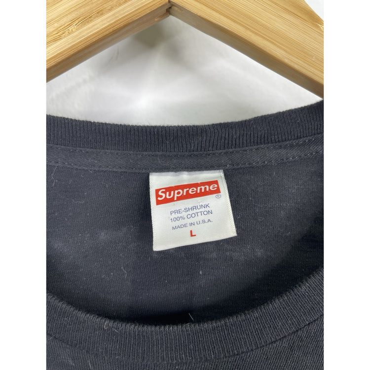 Men’s Black Graphic Print Supreme Top Shotta Short Sleeve T Shirt Sz L