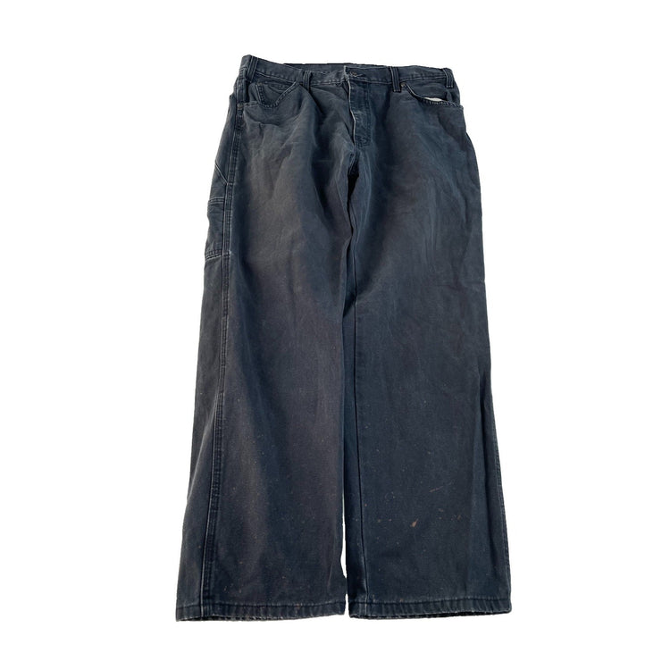 Men's Dickies Carpenter Pants Black Duck Canvas Jeans Size 36x30