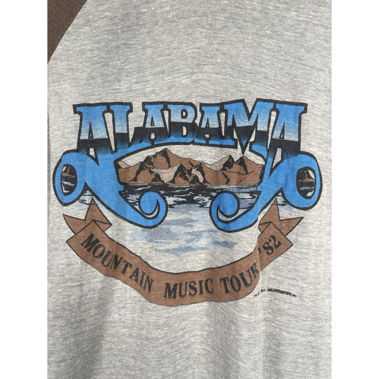 Vintage 1980 Alabama Band Shirt Mountain Music 1982 Tour Single Stitch Rock Tee Size XS