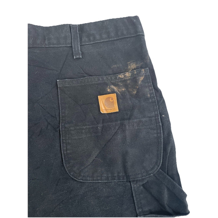 Mens Carhartt Rugged Baggy Black Denim Jeans Size 48x32
