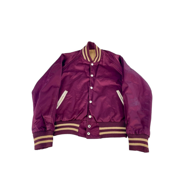 Mens Vintage 60s/70s Reversible Varsity/Canvas Jacket Tan & Maroon Size Small