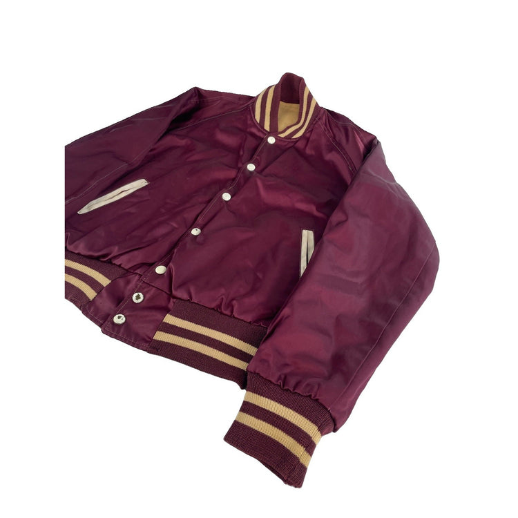 Mens Vintage 60s/70s Reversible Varsity/Canvas Jacket Tan & Maroon Size Small