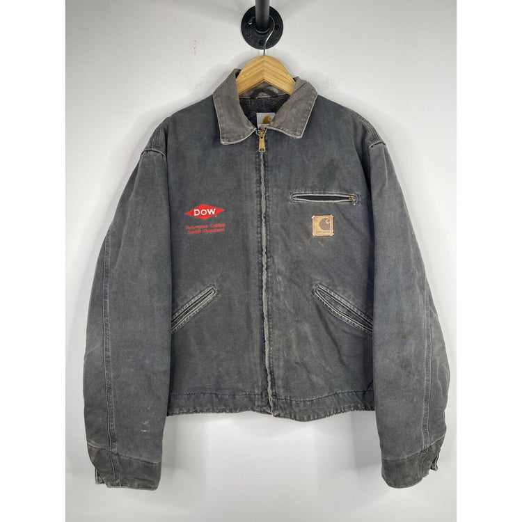 Vintage Carhartt Detroit J97 PTL Black Faded Blanket Lined Jacket Size Large