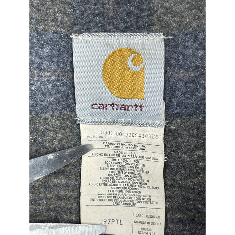 Vintage Carhartt Detroit J97 PTL Black Faded Blanket Lined Jacket Size Large