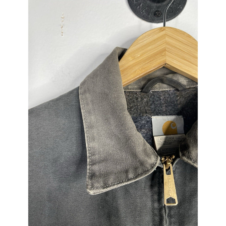 Vintage Carhartt Detroit J97 PTL Black Faded Blanket Lined Jacket Size Large