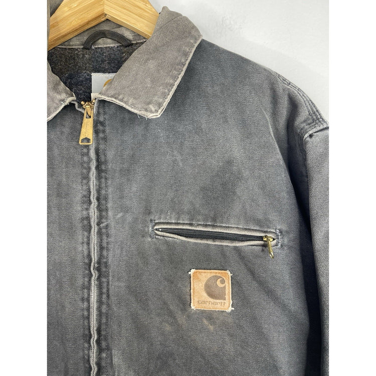 Vintage Carhartt Detroit J97 PTL Black Faded Blanket Lined Jacket Size Large