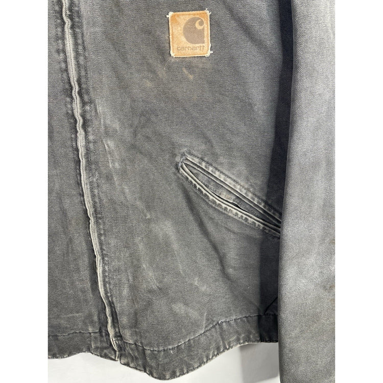 Vintage Carhartt Detroit J97 PTL Black Faded Blanket Lined Jacket Size Large