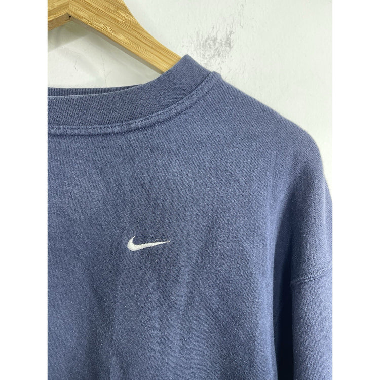 Men’s VTG Nike Crew Neck Sweatshirt Navy Blue Embroidered Swoosh Logo Sz M