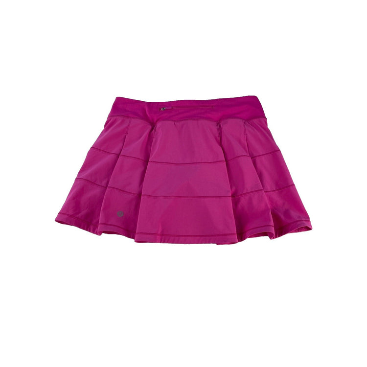 ens Lululemon Magenta Hot Pink Tiered Pace Rival Tennis Running Skirt Size 6