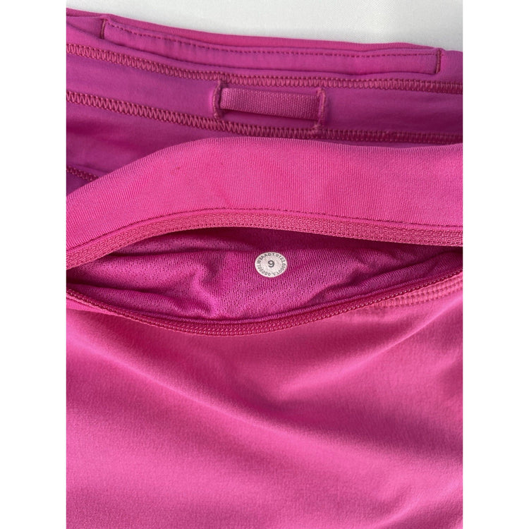ens Lululemon Magenta Hot Pink Tiered Pace Rival Tennis Running Skirt Size 6