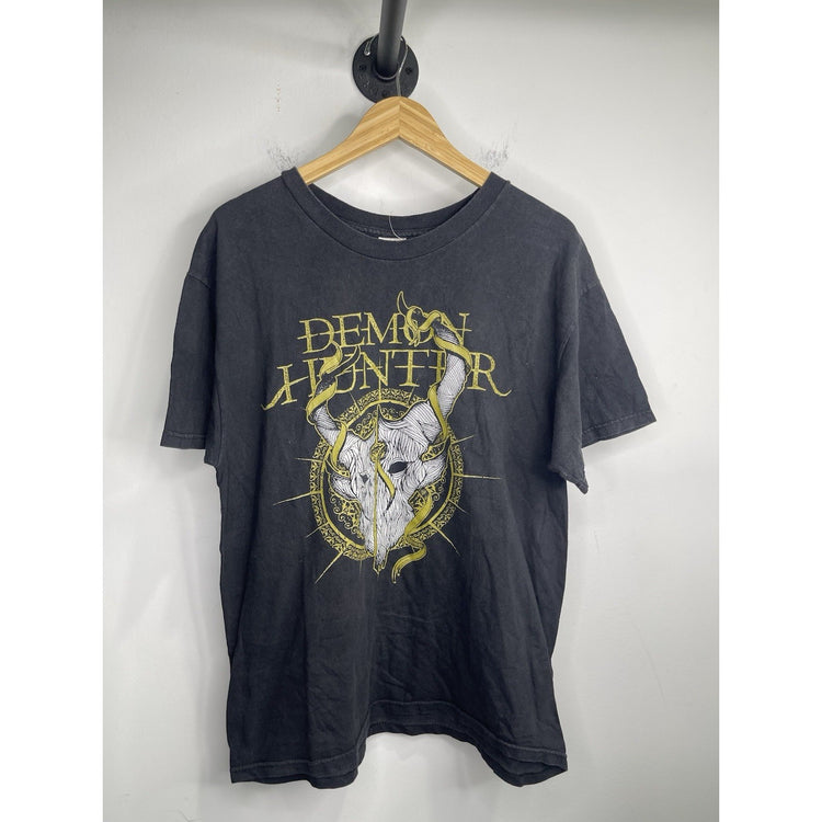 Vintage Y2K Demon Hunter Metal Band Black T-shirt Size Large