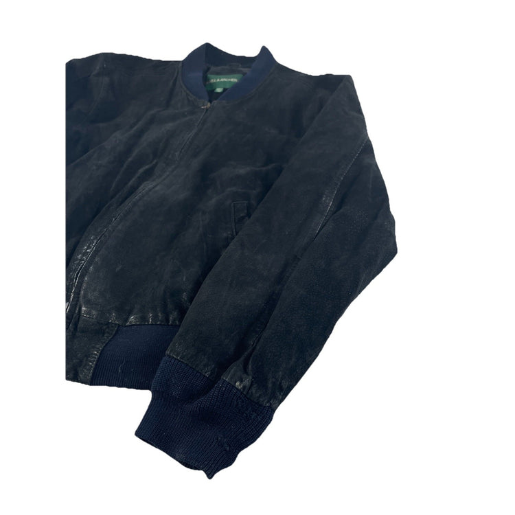 Mens Vintage Hill & Archer Black Leather Bomber Jacket Size 40