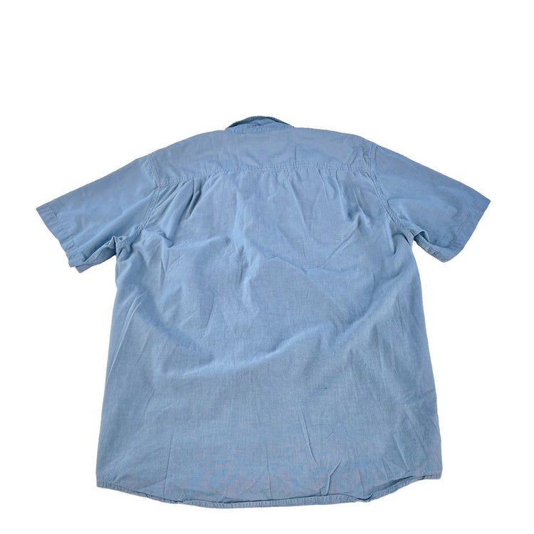Mens Carhartt Light Blue Loose Fit Chambray Button-Down ShortSleeve Shirt Size S