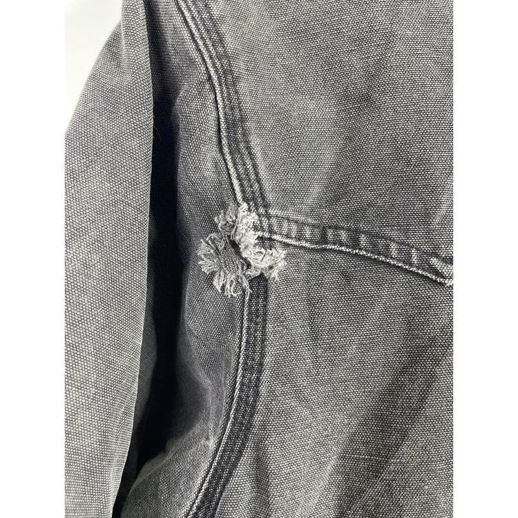 Men’s Black Denim Carhartt Santa Fe Red Lining Bomber Jacket Sz L