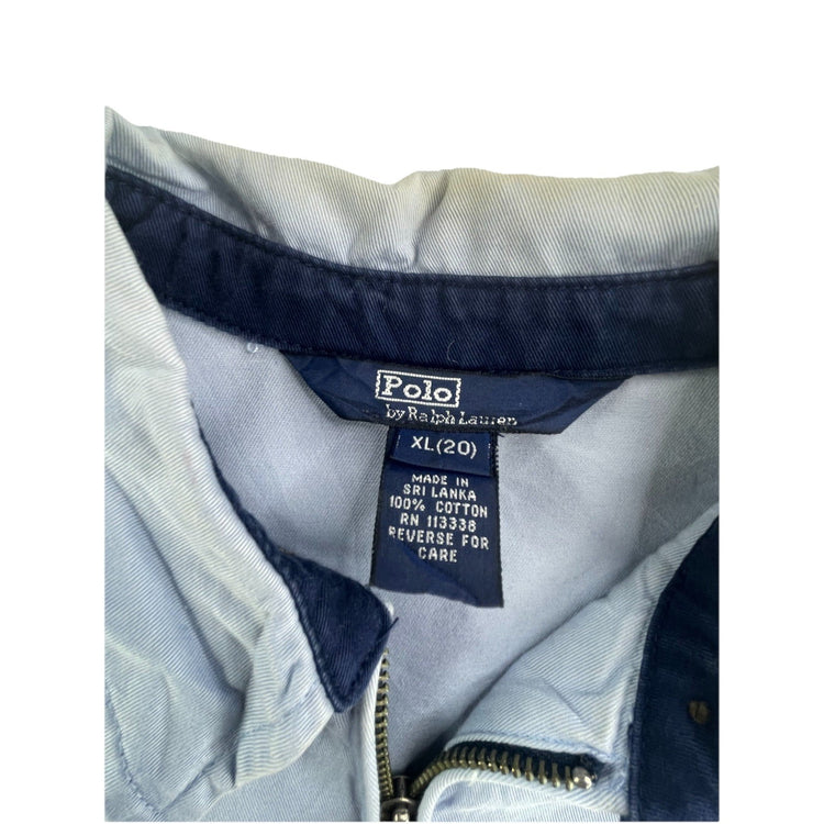 Men’s Vintage Polo Ralph Lauren Blue Cargo Long Sleeve Zip Up Size Xl
