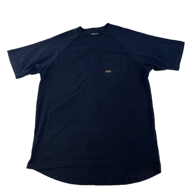 Mens Ariat REBAR Classic Black Shirt Sleeve Pocket Shirt Size Medium