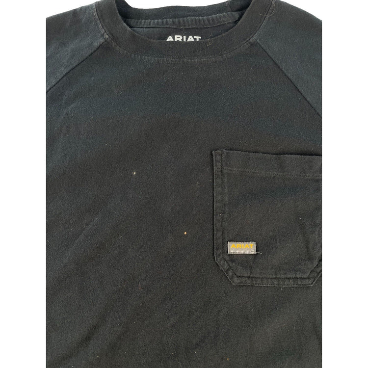 Mens Ariat REBAR Classic Black Shirt Sleeve Pocket Shirt Size Medium