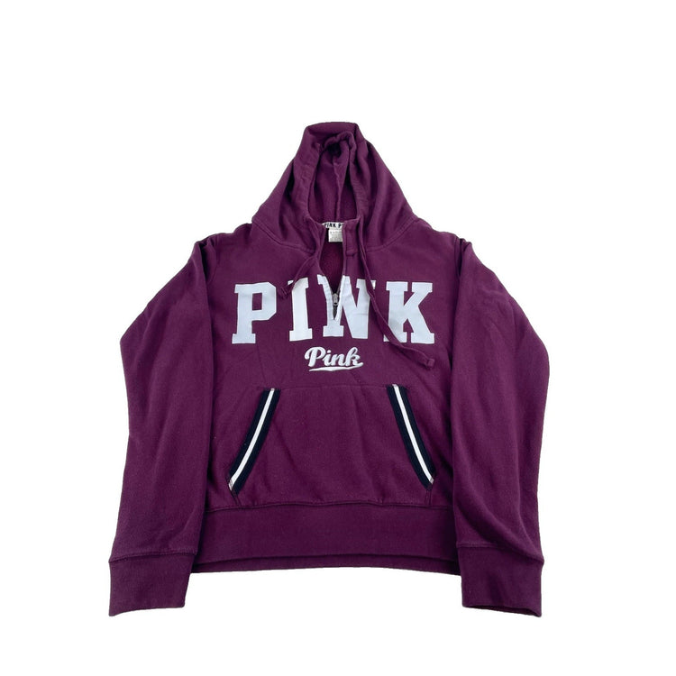 Womens Victoria's Secret PINK Maroon Graphic Quarter Zip Size L