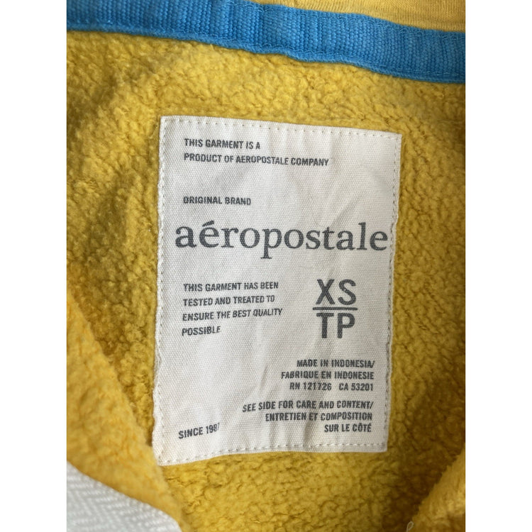 Womens Aeropostale Yellow Zip Up Hoodie Sweatshirt Size XS