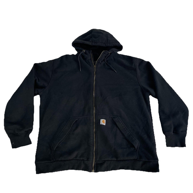 Mens Carhartt Black Insulated Hooded Zip Up Jacket Size XL
