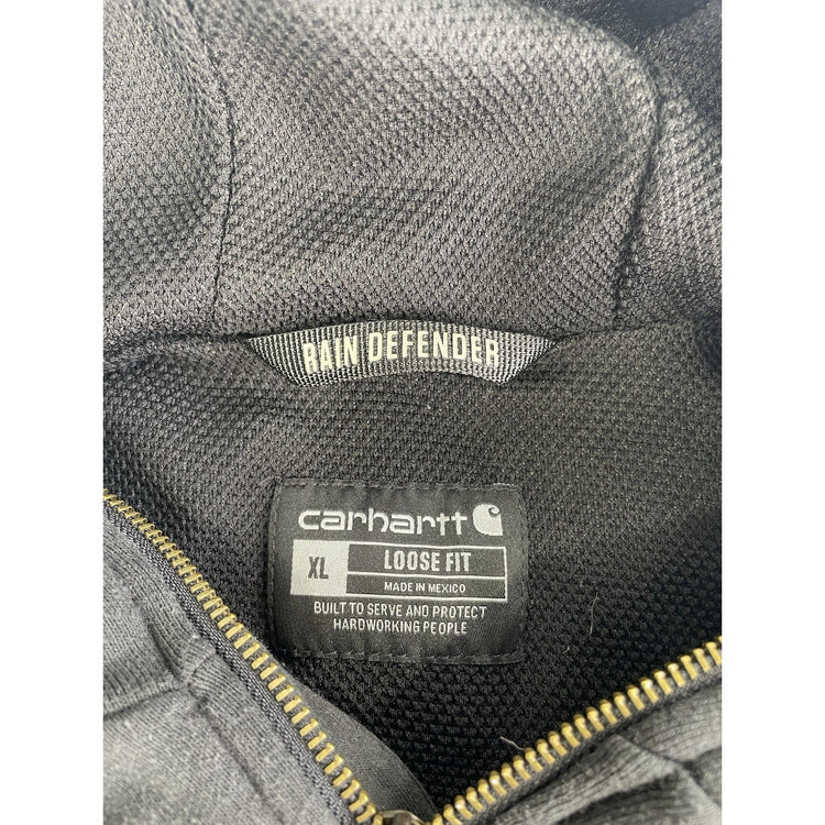 Mens Carhartt Black Insulated Hooded Zip Up Jacket Size XL