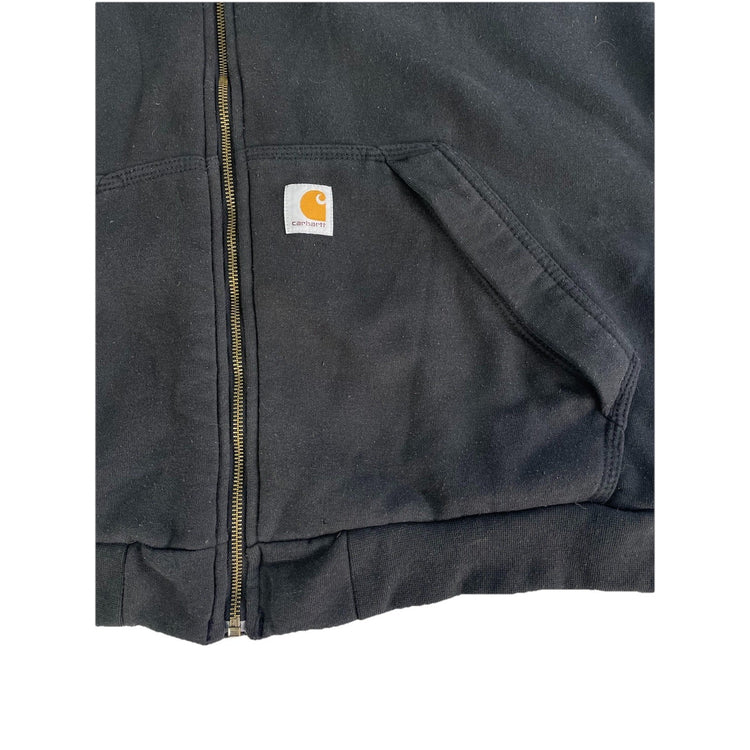 Mens Carhartt Black Insulated Hooded Zip Up Jacket Size XL