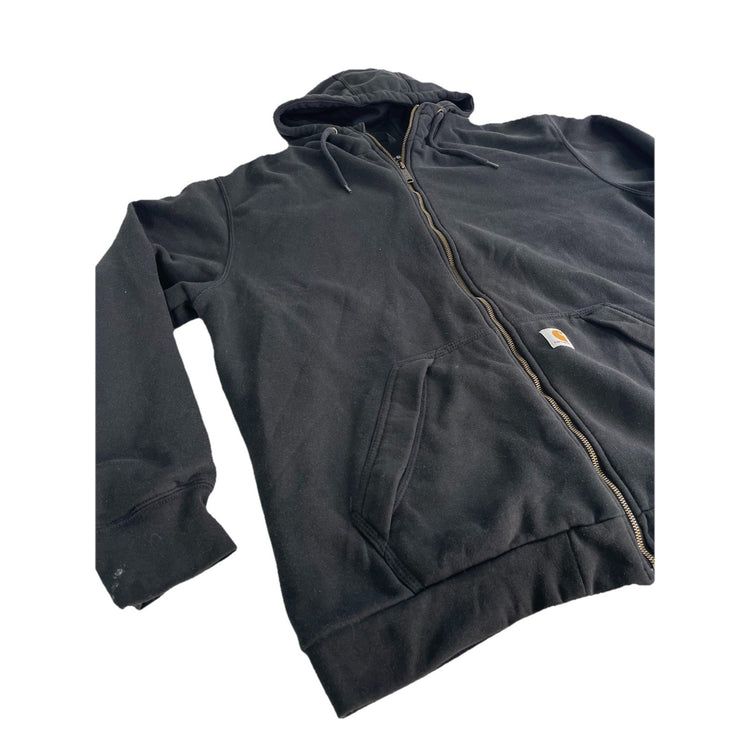 Mens Carhartt Black Insulated Hooded Zip Up Jacket Size XL