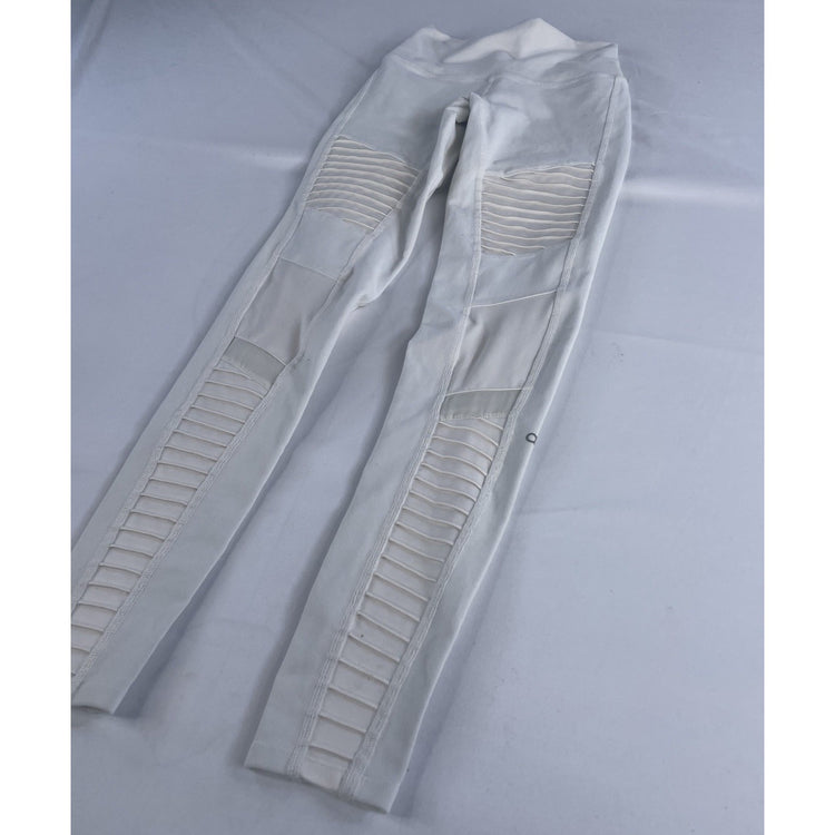 Womens Alo White High Wasted Quilted Panel Leggings Size XS