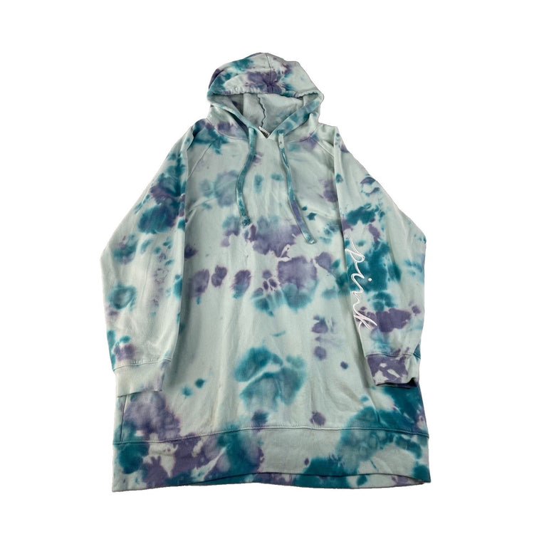 Women’s PINK Victorias Secret Blue & Purple Tie Dye Hoodie Size Medium