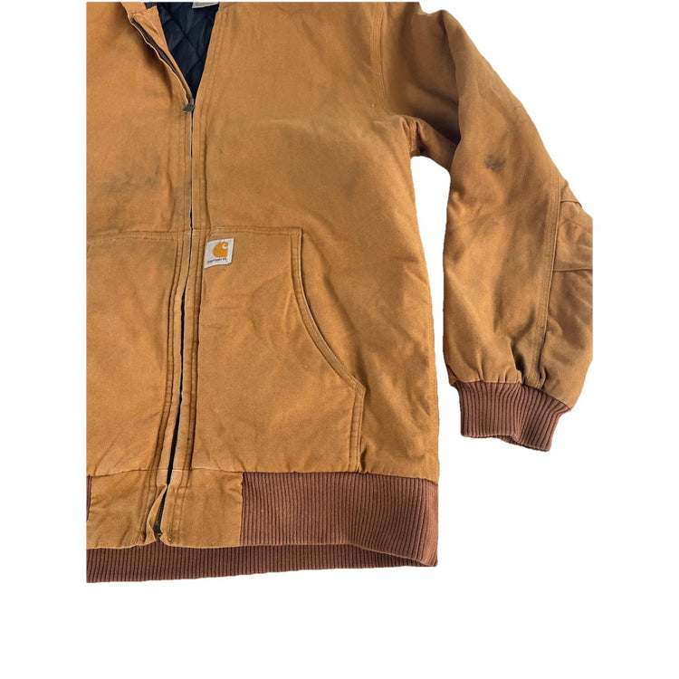 Youth Carhartt Brown Heavyweight Quilt Lined Hooded Coat Size Xl