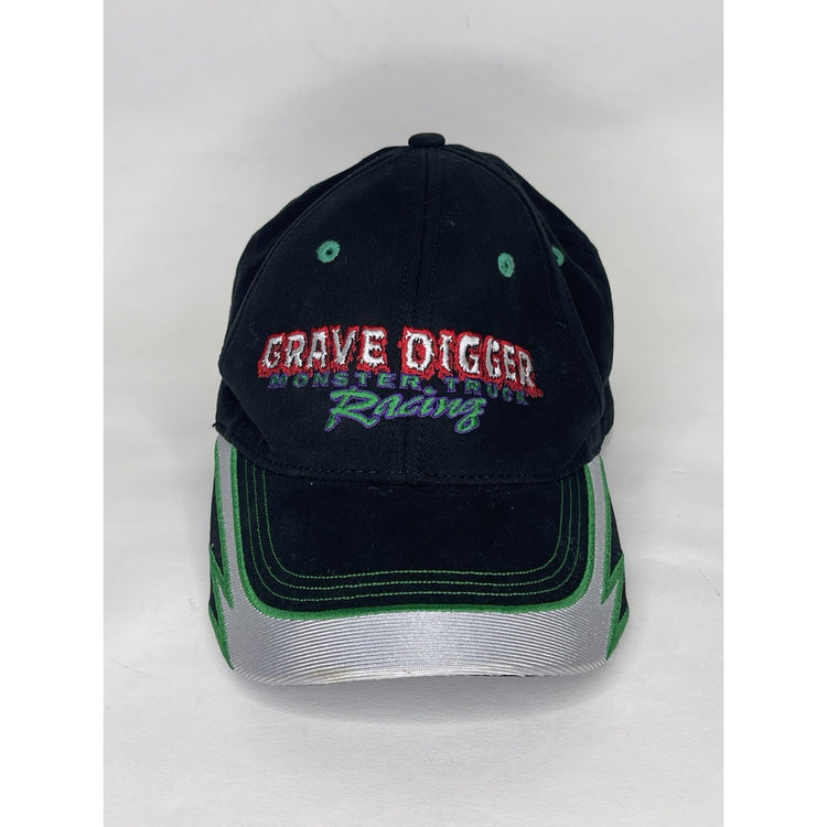 Vintage Black Y2K 2009 Gravedigger Racing Team Embroidered Hat Monster Jam