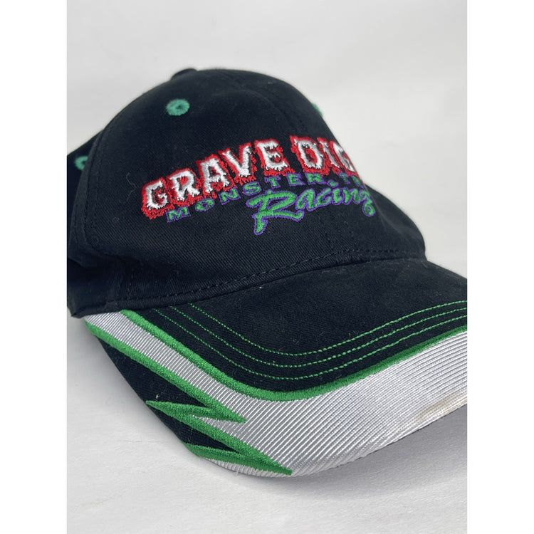 Vintage Black Y2K 2009 Gravedigger Racing Team Embroidered Hat Monster Jam