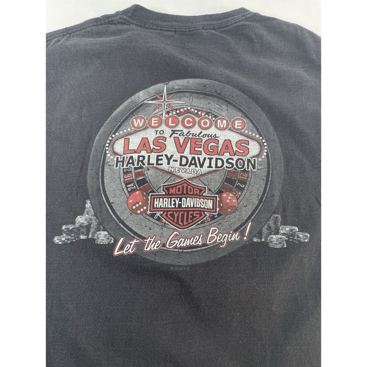 Mens Harley Davidson Black Nevada Las Vegas T Shirt Size Medium